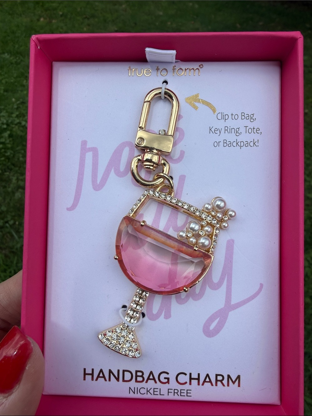 True Form Rose all day bag charm new in box